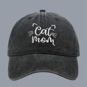 Wholesale European and American New Men's and Women's Letter CAT MOM Embroidered Washed Baseball Cap Outdoor Sports Washed Cotton Sunshade Cap Tide