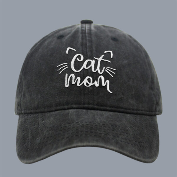 Wholesale Men's and Women's Letter CAT MOM Embroidered Washed Baseball Cap Outdoor Sports Washed Cotton Sunshade Cap Tide