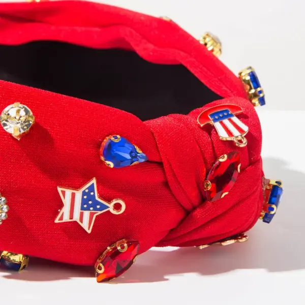 Wholesale Pentagram Jewelry Headband For Women In Cloth Material Featuring Rhinestones, Stylish Commute Hair Accessory For Independence Day