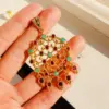 Wholesale Inlaid Zircon Fashionable Earrings Hollow Tassel Earrings Exotic Style Women's 696 Hypoallergenic Brass