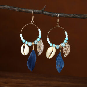 Shell feather navy blue