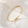 Wholesale Women’s Circle Bangle Featuring Zircon Inlay, Electroplated Copper Craft