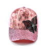 Wholesale Arrival Summer Sequin Butterfly Baseball Cap Women's Fashion Sunscreen Sunshade Hat Breathable All-match Korean Style Street Dance Cap