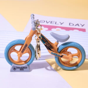 Light blue-bicycle / Golden Lobster clasp