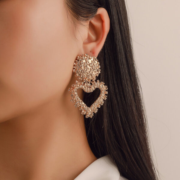 Wholesale Valentine's Day earrings light luxury all-match love heart earrings drop oil Diamond-Embedded Multi-style Valentine's Day earrings