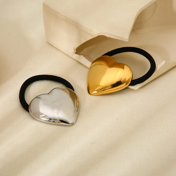 Wholesale Stainless Steel Metal Hair Ring High-grade Rubber Band Head Rope Love Bow Horsetail Hair Rope Women