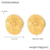 Wholesale PVD Coated Real Gold Plated 18K Gold Round Oval Flower 304 Stainless Steel Simple Style Classic Style Waterproof Non Tarnish Ear Studs