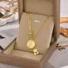 Wholesale Unisex Animal Necklace 18K Gold Plated 316 Stainless Steel PVD Coated With Acrylic Inlay And Cable Chain