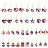 Wholesale Jewelry 1 Pair Ethnic Style American Flag Alloy Hoop Earrings Ear Hook