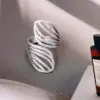 Wholesale 304 Stainless Steel Geometric PVD Coated Stone-Free Golden Plated Lady Queen Sexy Rings