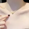 Wholesale Heart Shape Necklace For Women With 18K Real Gold Plated 304 Stainless Steel Featuring PVD Vacuum Plating And Electroplated Gold Finish