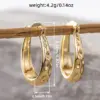 Wholesale Three-dimensional Geometric Earrings For Women In Copper With KC Golden Water Plating And 0.03µm Thickness