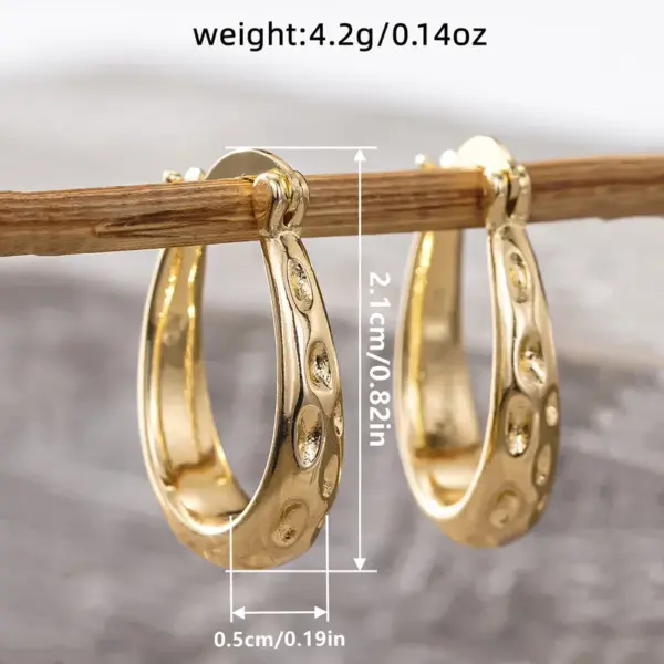 Wholesale Three-dimensional Geometric Earrings For Women In Copper With KC Golden Water Plating And 0.03µm Thickness