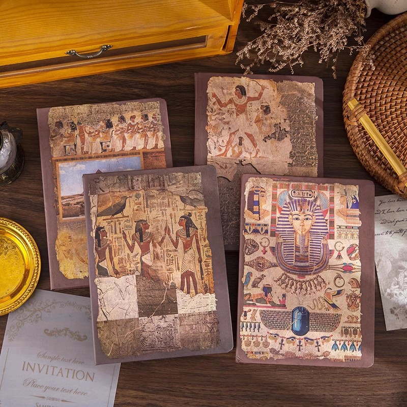 Wholesale Kraft Paper Book A5 Retro European and American Color Page Illustration Art Students Egyptian Culture Pharaoh Mural Notebook