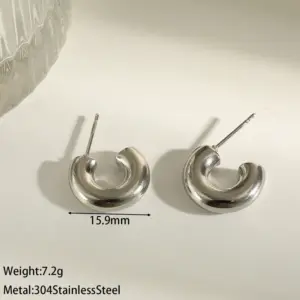Steel-tone Patterned Earrings