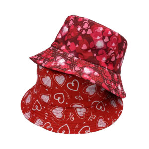 Wholesale New Peach Heart Lip Printing Valentine's Day Adult Summer Fisherman Hat Casual Basin Hat Sun Protection Casual Sun Hat
