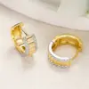 Wholesale Three-dimensional Geometric Earrings For Women In Copper With KC Golden Water Plating And 0.03µm Thickness