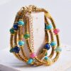 oly-18c5d847a7e57caa36f56d6a20737a11 Wholesale Colorful Tourmaline Beaded Titanium Steel Bracelets for Women That Do Not Fade Niche High-End Natural Stone Bracelets Wholesale Stalls