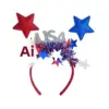 Wholesale 75th National Day USA Five-Pointed Star Headband Blue White Red Star Party Celebration Cheerleading Hair Accessories Headband