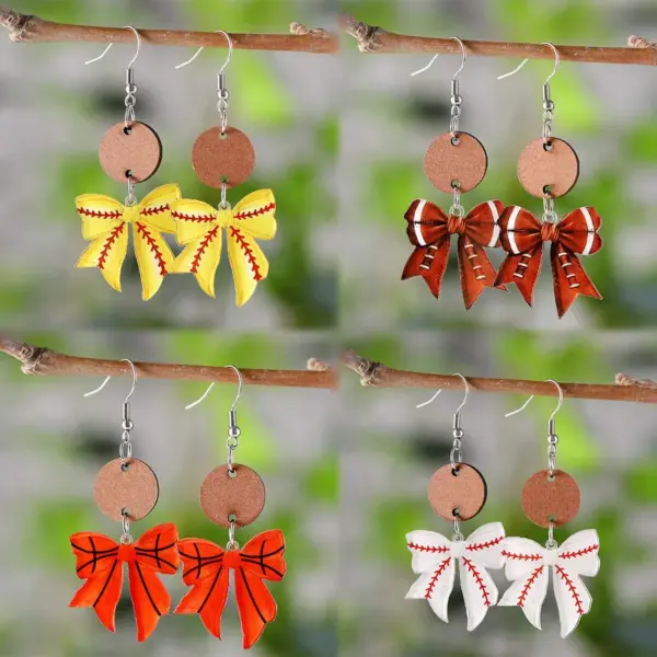 oly-18dcec5b82a69bf0ad1c0a7c9a2f723d Wholesale Retro Multicolor Acrylic Bow Tie Drop Earrings For Women With 304 Stainless Steel Ear Pins