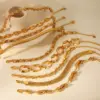 Wholesale PVD Coated 18K Gold Real Gold Plated Geometric 304 Stainless Steel Simple Style Waterproof Non Tarnish 304 Stainless Steel Lobster Trigger Clasp Closure Chain Bracelet
