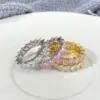 oly-18e3b666bfaf6f1696884e8a4325abc9 Wholesale Square Claw Setting Ring For Women In Brass With 18K Real Gold Water Plating And Zircon Inlay