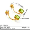 Wholesale Waterproof Non Tarnish Circle Stud Earrings For Women, 304 Stainless Steel With 18K Real Gold Plated PVD Coating And Rhinestones Inlay