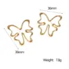 Wholesale PVD Coated Real Gold Plated 18K Gold Butterfly 304 Stainless Steel Princess Cute Modern Style Waterproof Non Tarnish Ear Studs