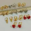 Wholesale Water Plating 18K Gold Plated Real Gold Plated Heart Shape 304 Stainless Steel Simple Style Classic Style Waterproof Non Tarnish Earrings