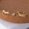 Wholesale 1 Piece Ear Cartilage Rings & Studs Sweet Simple Style Geometric Flower 316L Stainless Steel Copper Waterproof Non Tarnish Surgical Steel Zircon