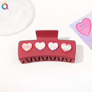 Valentine's Day hairpin-square love red / Qiyue factory direct sales