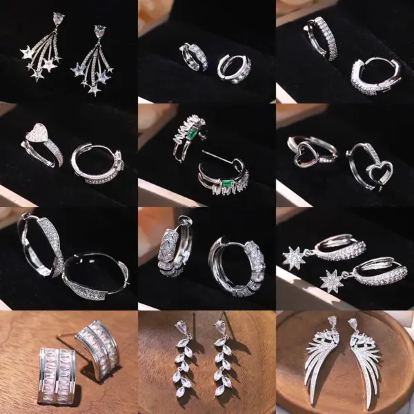 Wholesale Pearl Earrings With Zircon Round Flower Sensual Trendy Jewelry For Women Bohemian Style