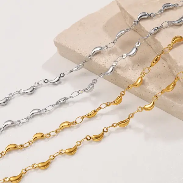 Wholesale Ion Plating (IP) Real Gold Plated 18K Gold Round 304 Stainless Steel IG Style Elegant French Style Waterproof Non Tarnish Jewelry Set