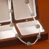 Wholesale Fashionable Luxury Grey Moonstone Necklace For Women Unique Design Silver Fragments Elegant High-End Clavicle Chain Accessory