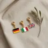 oly-192b507a1352ae06c3b574ee24c752b8 Wholesale National Flag Italian Charms 304 Stainless Steel Pendant With 18K Real Gold PVD Coated Plating 0.03µm Thickness, 1 Piece