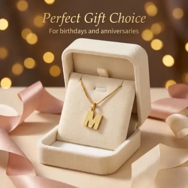 Wholesale Waterproof Non Tarnish Letter Necklace For Women With 18K Real Gold Plated 304 Stainless Steel And PVD Coated Box Chain