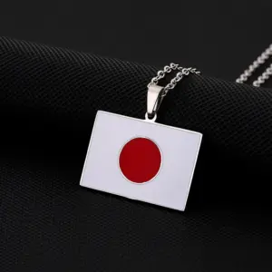 Steel Color New Flag Necklace