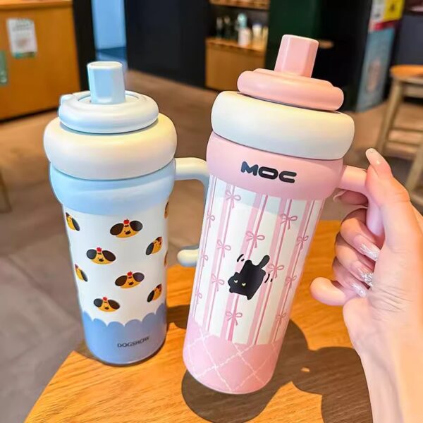 Wholesale  Liner for Girls  Ice Cup Large Capacity Water Cup Big Mac Ton Straw Insulated Cup