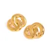 Wholesale 304 Stainless Steel Geometric PVD Coated 18K Real Gold Plated Retro Simple Style Classic Style Drop Earrings