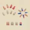 Wholesale Nail Stickers Medium Length European Style Square Star Stripes Independence Day Nail Art Plastic Roman British Retro
