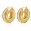 Wholesale 1 Pair Elegant Water Droplets Heart Shape Titanium Steel Hoop Earrings