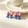 Wholesale Asymmetrical National Flag Earrings For Women In White Soft Clay With Platinum Plated And 302 Stainless Steel Ear Pins