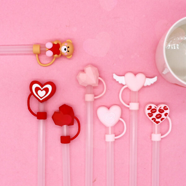 oly-19721e9ba09c59c7f208c5889f05792d Wholesale straw cap 10mm Valentine's Day love straw cap straw stopper universal personality straw dust cap
