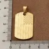 Wholesale DIY Jewelry High-Quality Polished 304 Stainless Steel Rhinestone Vacuum Electroplating (In Furnace) 18K Real Gold Plated Cross Flag Square Pendant