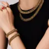 Wholesale Geometric Electroplated Jewelry Set For Women In 304 Stainless Steel With 18K Real Gold Plated PVD Coated Handmade Chain