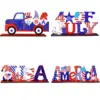Wholesale Wooden Letter Decorations American National Day Scene Decoration Props Cartoon Grid Home Festival Supplies