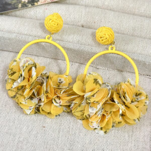 Ring yellow flower earrings