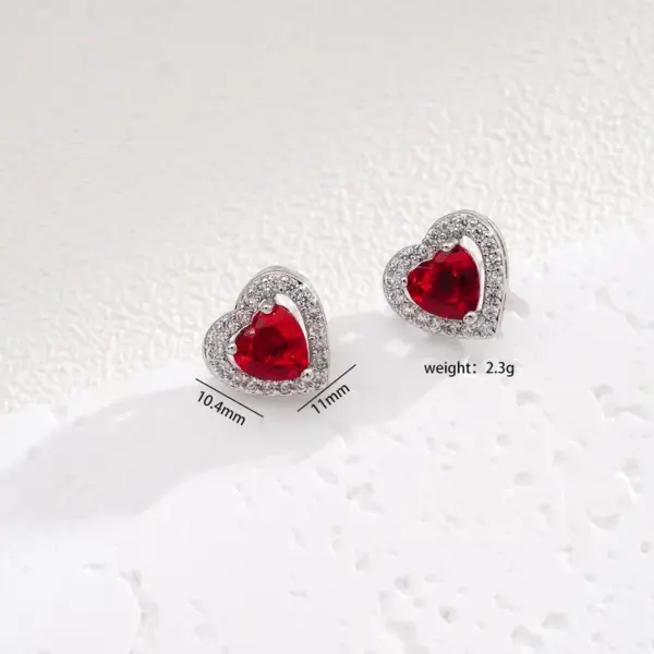 oly-199bb2a09e3959cc1b4c26e9ab2bbf00 Wholesale PVD Coated Real Gold Plated Heart Shape 304 Stainless Steel Copper Glam Waterproof Non Tarnish Earrings Necklace