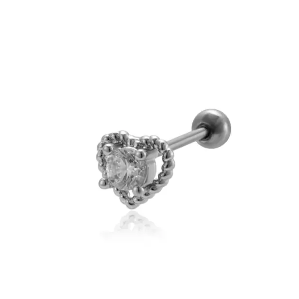 Wholesale 1 Piece Ear Cartilage Rings & Studs Vintage Style French Style Simple Style Geometric Heart Shape Crown 316L Stainless Steel Copper Waterproof Non Tarnish Surgical Steel Zircon
