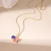 Wholesale Waterproof Non Tarnish Cross Necklace For Women In Electroplated Copper With Stone-Free Inlay And O-Link Chain